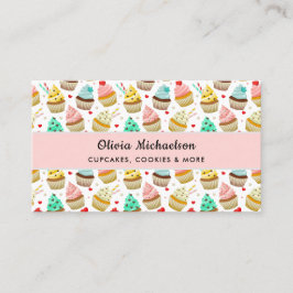 Bakery Bakar Söt Cupcake Mönster QR-kod Visitkort