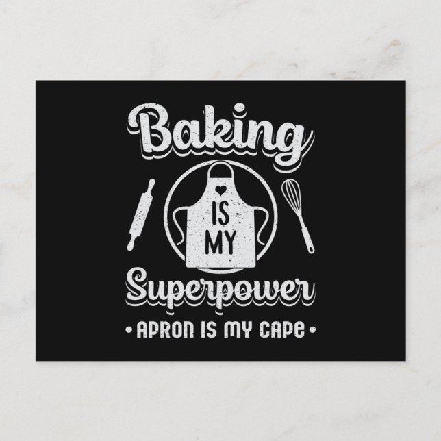 Bakery Bake Baking Baker Superpower Cake Gift Idea Vykort (Framsida)