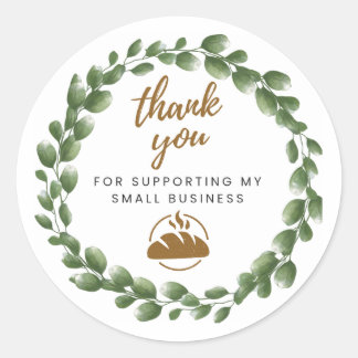 Bakery Baked Good Thank You Round Sticker Runt Klistermärke