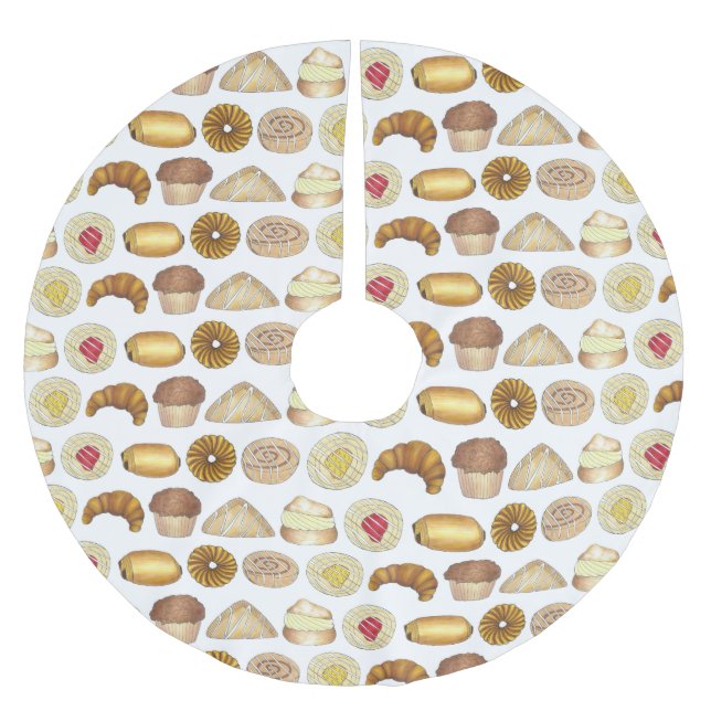 Bakery Baked Goods Croissant Donut Muffin Pastries Julgransmatta Borstad Polyester (Framsidan)