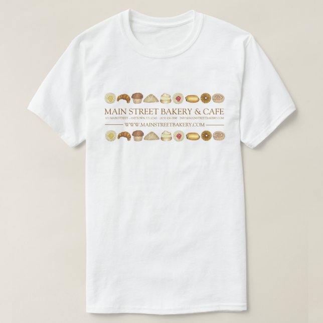 Bakery Baked Goods Croissant Donut Muffin Pastries T Shirt (Design framsida)