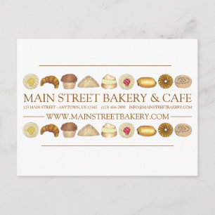 Bakery Baked Goods Croissant Donut Muffin Pastries Vykort