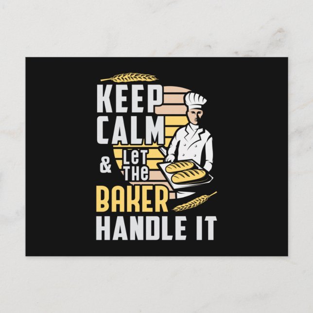 Bakery Baker Bake Behålla Lugn Baking Gift Idea Vykort (Framsida)