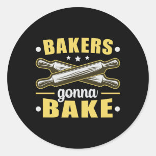 Bakery Baker Bake Cake Baking Gift Idea Runt Klistermärke