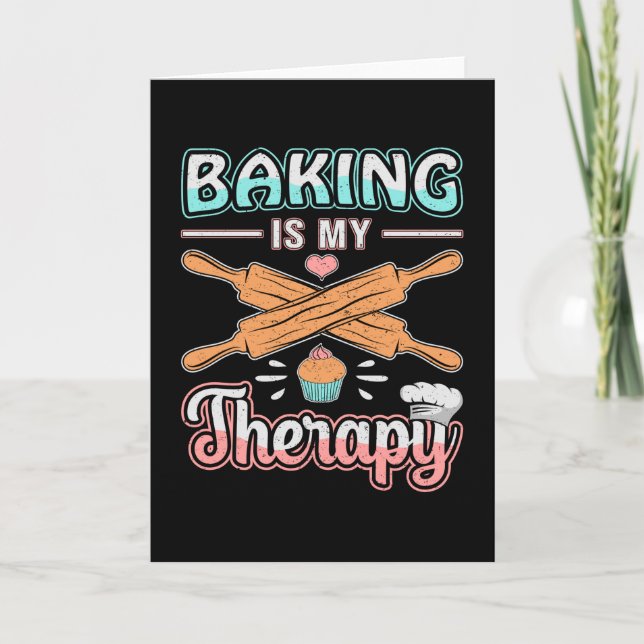Bakery Baker Bread Bake Cake Therapy Gift Idea Kort (Framsida)