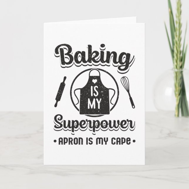 Bakery Baking Baker Superpower Cake Funny Gift Kort (Framsida)