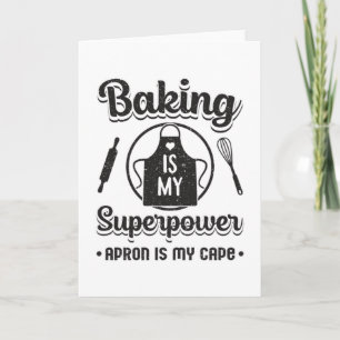 Bakery Baking Baker Superpower Cake Funny Gift Kort