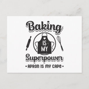 Bakery Baking Baker Superpower Cake Funny Gift Vykort