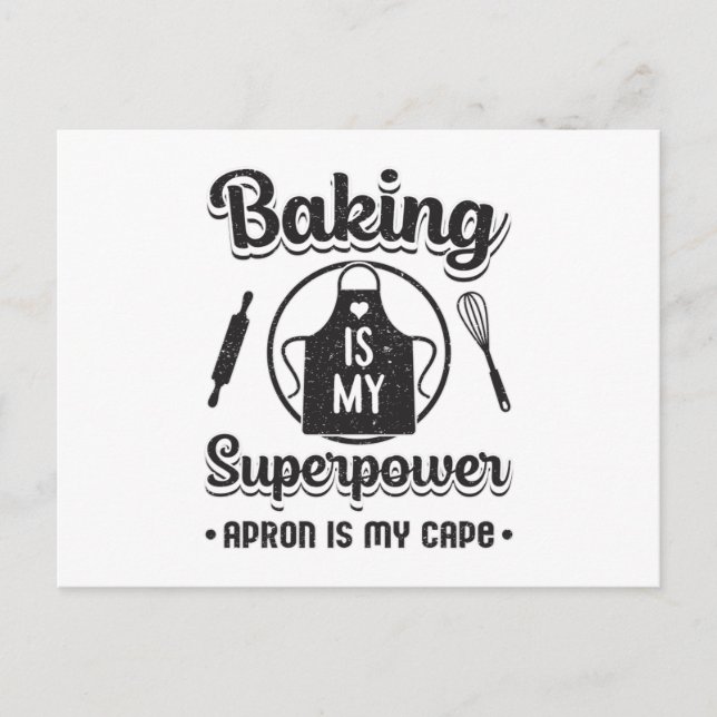 Bakery Baking Baker Superpower Cake Funny Gift Vykort (Framsida)