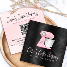 Bakery Blush Rosa Kök Mixer QR-kod på Svart