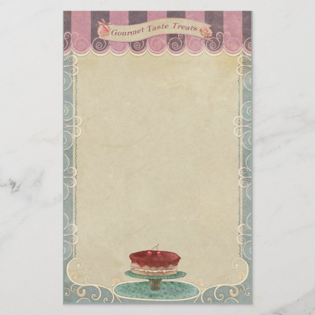 Bakery Boutique Cakes & Patisserie Stationery 3 Brevpapper (Framsida)