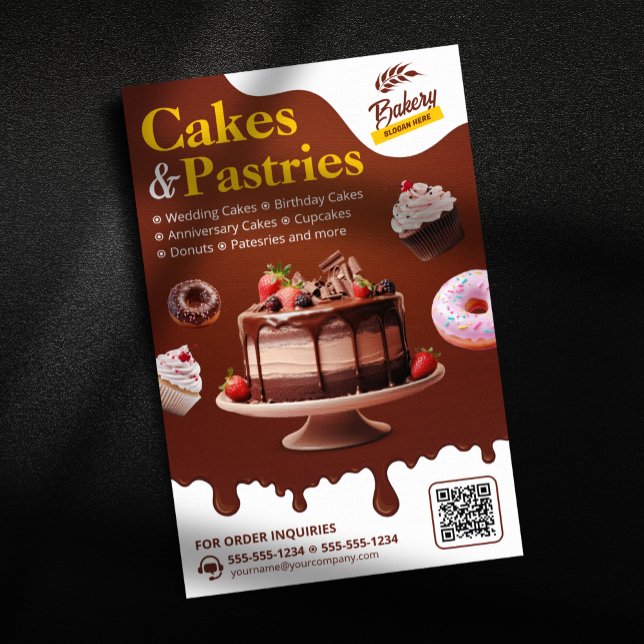 Bakery Bröllop Birthday & Anniury Cake Pastry Flygblad (Skapare uppladdad)