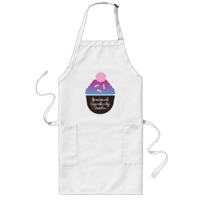 Bakery Business Cupcake Gradient Logotyp Långt Förkläde (Framsidan)