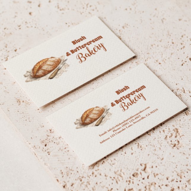 Bakery Business för Blush Artisan Bread Visitkort (Skapare uppladdad)