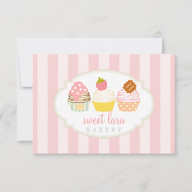 Bakery Cafe Retro Sweet Muffinss Cute Gift Card (Framsida)