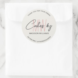 Bakery Cake Anpassningsbar Logotyp Runt Klistermärke