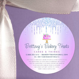 Bakery Cake Lila Glitter Drives Pastry Chef Legal Runt Klistermärke