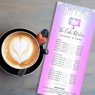 Bakery Cake Lila Glitter Drives Pastry Chef Menu Reklamkort