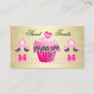 Bakery Cake Pops Cupaka Rosa Guld Zebra Visitkort