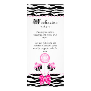 Bakery Cake Pops Zebra Heart Cookie Reklamkort