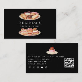 Bakery Cakes Sweets Baking QR Code Social Media Visitkort