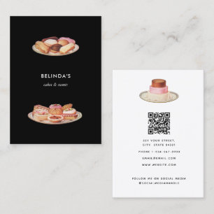Bakery Cakes Sweets Baking QR Code Social Media Visitkort