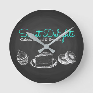 Bakery Chalkboard Rund Klocka