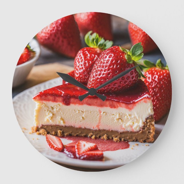 Bakery Cheesecake Baked Goods Foodie Stor Klocka (Framsida)