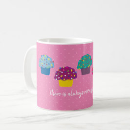 Bakery Cupkaka Frosted Wimsical Rosa Polka Dot Kaffemugg
