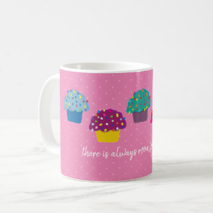 Bakery Cupkaka Frosted Wimsical Rosa Polka Dot Kaffemugg
