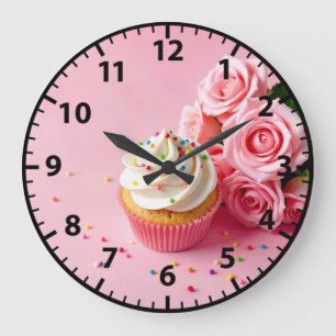Bakery Cupkaka Rosa ros Baked Goods Foodie Stor Klocka