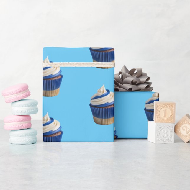 Bakery CupkakBlue Presentpapper (Baby Shower)