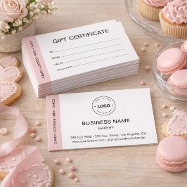 Bakery Custom Logo Business Gift Certificate Visitkort