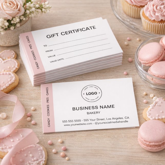 Bakery Custom Logo Business Gift Certificate Visitkort (Bakery Custom Logo Business Gift Certificate)