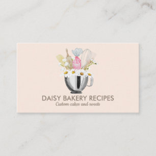 Bakery Design med Rosa Tusenskönor Visitkort