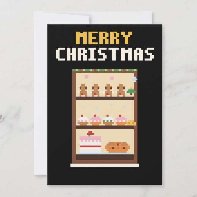 Bakery Display Pixel Art Julkort (Framsida)