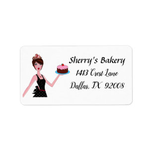 "Bakery" Diva-etiketter Adressetikett