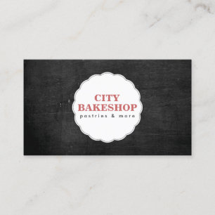 BAKERY DOILY LOGOTYP on BLACK WOOD Visitkort