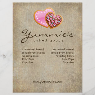 Bakery Flyer Cookies Heart Valentine Sale
