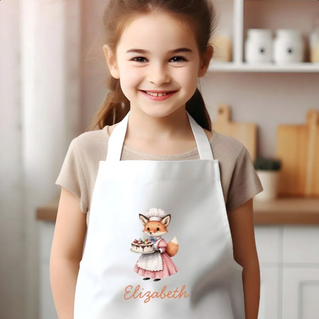 Bakery Fox Cute Personalized Barnförkläde (Skapare uppladdad)
