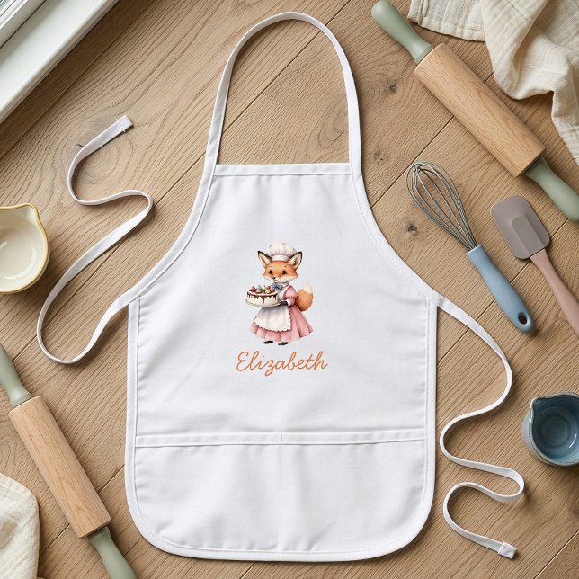 Bakery Fox Söt Personlig Barnförkläde (Skapare uppladdad)
