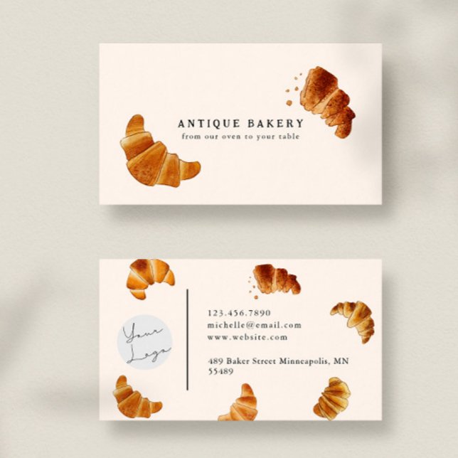 Bakery Fresh Croissant Visitkort (Skapare uppladdad)