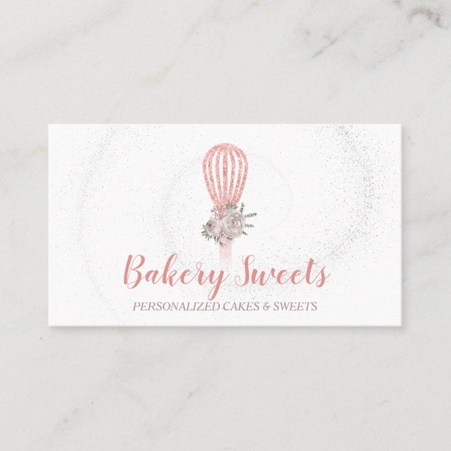 Bakery Glänsande Visp Logotyp Hembakning Visitkort (Framsida)