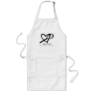 Bakery Heart Kärlek Cake Business Whisk Hand plock Långt Förkläde