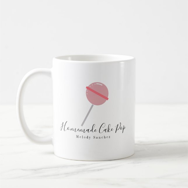 Bakery Hemmagjord Cake Pop Boll Rosa Kaffe Mugg (Vänster)