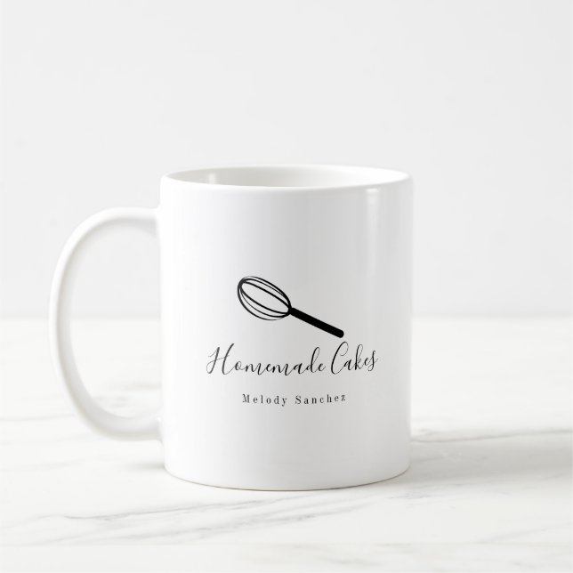 Bakery Homemade Cakes Biscuits Hand plockade Wisk Kaffemugg (Vänster)