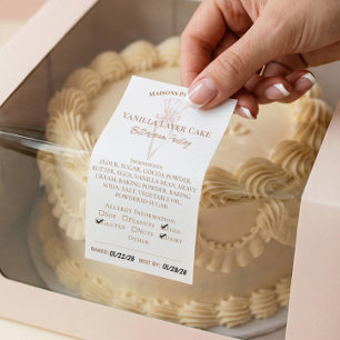 Bakery Ingredienser & Allergi Matetikett för Pipin Rektangulärt Klistermärke