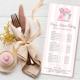 Bakery Kök Mixer Rosa Ränder Efterrätt Meny