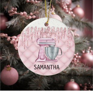 Bakery Konditor Frosting Drips Monogram Koka Julgransprydnad Keramik