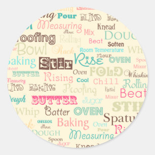 Bakery Lingo {Round Stickers} Runt Klistermärke